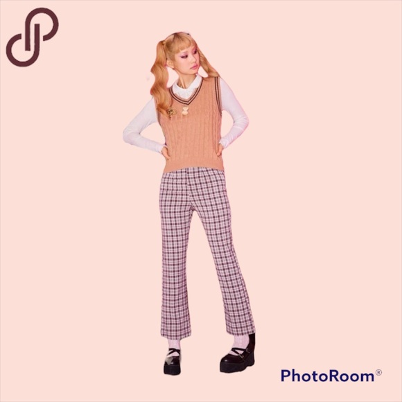 NWT ROMWE SHEIN plaid high waisted pants - Picture 1 of 5